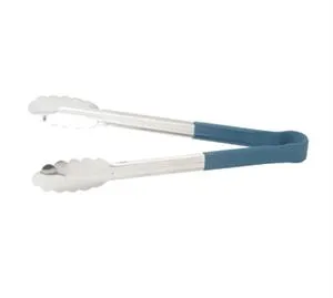 Winco UTPH-9B Utility Tong, 9", 1Pc, S/S, Pvc Coated Handle, Color-Coded, Blue