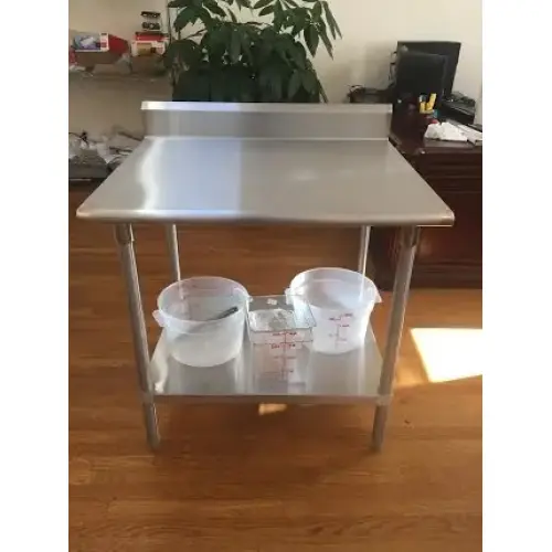 Universal B5SS3036 - 36" X 30" Stainless Steel Work Table W/ Back Splash and Stainless Steel Under Shelf